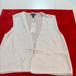 NWT Eileen Fisher White Linen Cotton Vest